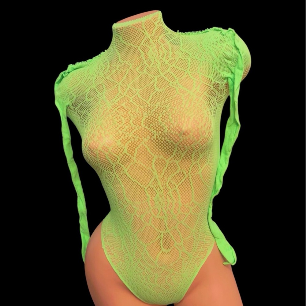 Neon Green Lace Bodysuit Bodystockings